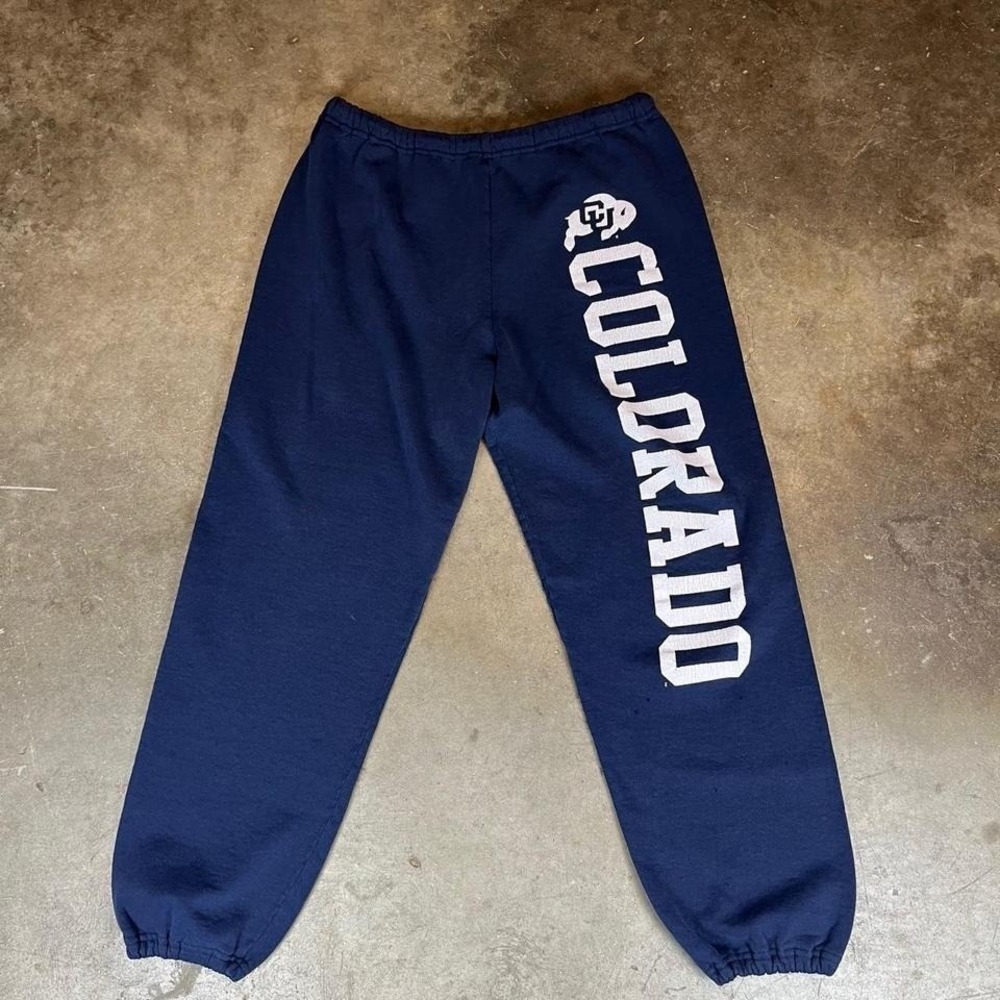 Vintage Russell Athletic Colorado‎ Buffaloes Sweatpants Navy Blue XL Mens 90s